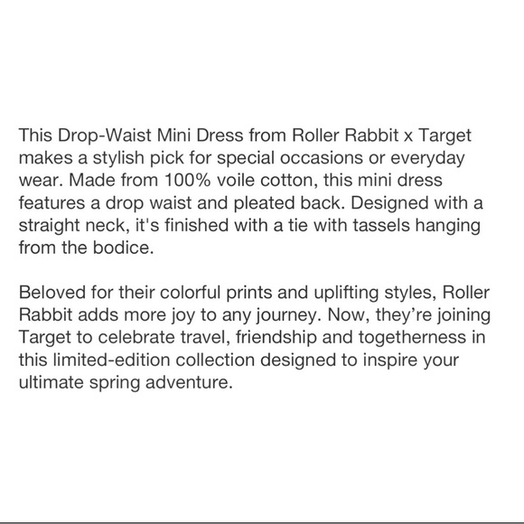 NWT Roller Rabbit x Target Lobsters Drop Waist Mini Dress - Picture 5 of 6